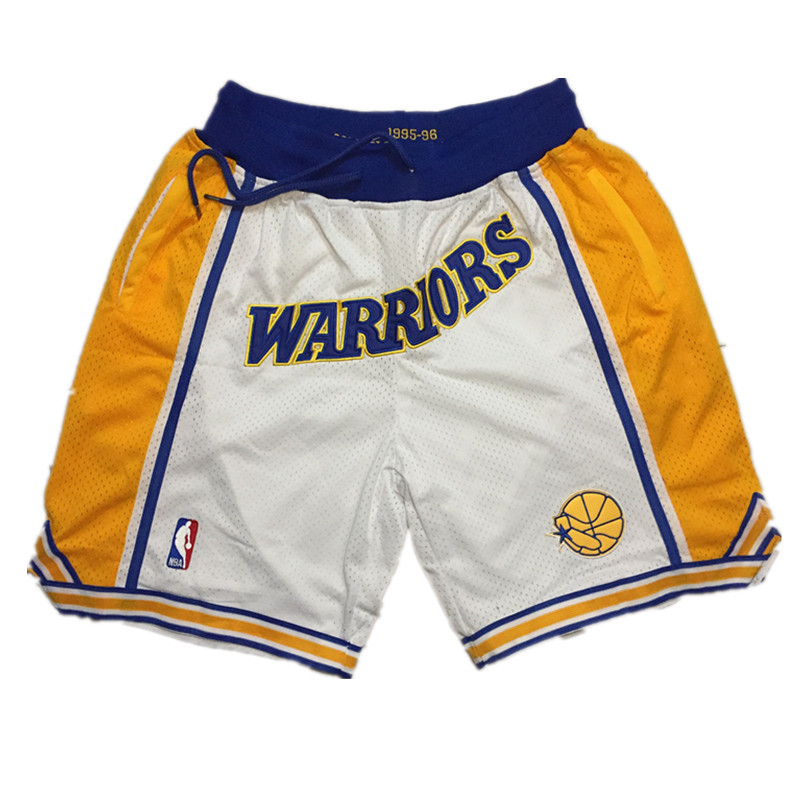 Men 2019 NBA Nike Golden State Warriors white shorts style 2